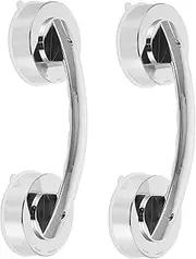 2Pcs Suction Cup Door Handles Silver Door Knobs for Elderly Support Easy Install Bathroom Kitchen Grip Bars for Seniors Disabled Weight Capacity