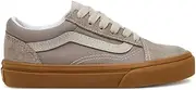 [Vans] Old Skool Kids Trainers Brown Rubber Sole Grey Suede and Linen Laces Beige Grey 33 EU, Gray, 33 EU