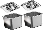 CIYODO 18cm Stainless Steel Frying Pan Cover 2-Piece Buffet Food Holder for Canteen Buffet and Commercial Settings