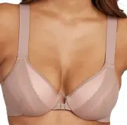 NEW Spanx Bra-llelujah Illusion Lace Full Coverage Bra 34D Front Closure Beige