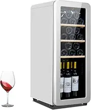 Wine Cooler Refrigerator, Dual Zone Wine Beverage Refrigerator Freestanding Wine Cellar, 41F-72F Temperature Memory Fast Cooling Low Noise, Suitable for Home Bar, Small Kitchen, Apartment White