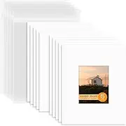 Mat Board Center, Pack of 5 Bevel Cut 16x20 White Mat for 8x10 Photo with White Core Matte Set, Includes 5 Acid Free Mats, 5 Backing Board and 5 Clear Bags