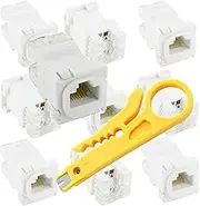 Punch Down Tool + 10 CAT6 Network Connectors Bundle