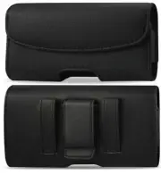 Horizontal Leather Carrying Case Cover Pouch With Belt Clip & Belt Loop Holster