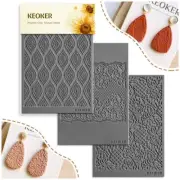 KEOKER Lace Texture Sheets for Polymer Clay, Works with Polymer Clay Cutter,