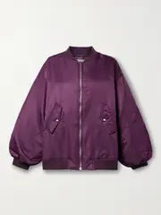 [The Frankie Shop] The Frankie Shop - Astra Shell Bomber Jacket - Purple - M/L M/L Purple