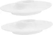 ABOOFAN 2pcs Ceramic Egg Cups Hotel Egg Holders Trays Breakfast Racks Easy Clean Stands