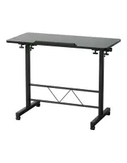 [Artiss] Laptop Desk Table Height Adjustable Wooden Bed Side Tables 80cm in Black