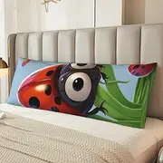 Ladybug Body Pillow Cover Ultra Soft Microfiber Pillowcases Breathable Long Pillow Case Fuzzy Bed Pillow Protector with Zipper Full Body Pillowcase 20x54 Inches