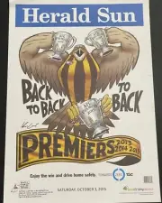 AFL HAWTHORN PREMIERS BACK TO BACK TO BACK 2013 14 15 PREMIERS WEG FRANKLIN