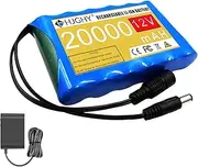 [HJGHY] 12V 20000mAh 30000mAh Rechargeable Lithium Li-ion Battery 12 Volt Lithium Battery with Charger for Camera LED Light Strip Xenon