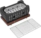 Mini Charcoal Grill, Portable Japanese Barbecue Smoker Grill Desk Tabletop Al...