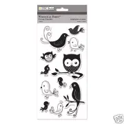 TPC Clear Stamps WHIMSICAL BIRDS Owl Chick Parrot Baby