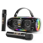 Karaoke Machine with 2 Wireless Microphone Speakers, a Portable Bluetooth PA