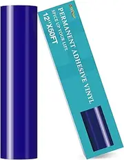 HTVRONT Royal Blue Permanent Vinyl Roll - 12" x 50 FT Blue Adhesive Vinyl Roll for All Cutting Machine, Silhouette, Cameo Cutters, Signs, Scrapbooking, Craft, Die Cutters