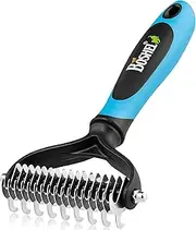 BOSHEL Undercoat Rake For Dogs - Premium Double Sided Dog Grooming Brush - Dog Deshedding Brush - Dematting Comb For Dogs - Deshedding Tool Dog Comb & Cat Comb - Dog Hair Brush - Pet Grooming Tool