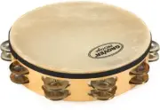 Grover Pro Percussion P-T2/GS Protégé Tambourine with German Silver Jingles - 10