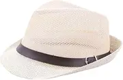 [Generic] Beach Band Straw Hat Gangster Sun Unisex Cap Sunhat Baseball Caps Hat Racks for Baseball Caps