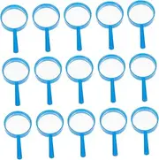Practical Magnifying Glasses Set 15pcs 25mm Plastic Magnifiers Portable Magnifier for Boys and Girls Random Color