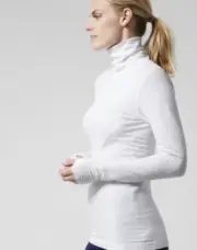Athleta Flurry Blizzard Seamless Rib Turtleneck Bright White xs New with tags