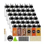 36 Pack 4oz Glass Spice Jars + Labels Brush Funnel Chalk Marker - Cucumi CDG1054
