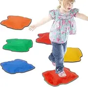 Stepping Stones - 6X Obstacle Course Stepping Stones - Stackable, Non-Slip, Outdoor Games for Kids, Promote Strength