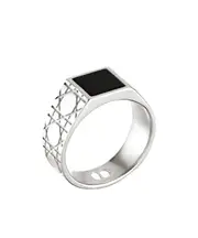 Cannage Signet Ring 60,L,62,M White