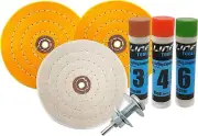 6 Inch Buffing Wheel Kit for Bench Grinders and Drill, with 3 Step Polishing...