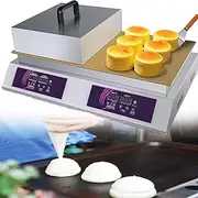 Muffin Pancake Dorayaki Souffle Machine,Commercial Non-Stick Waffle Maker,Electric Souffle Making Machine,Electric Griddle(Doublehead)