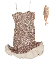 Aidan Mattox All-Over Sequins Sleeveless Mini Cocktail Dress 10 NWT Rose Gold