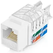 Everest 45° Angled RJ45 Cat6 Keystone Jacks in - Slim 50-Pack White CAT6
