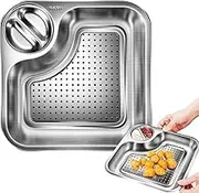 Diping Dumpling Plate,Removable Dumpling Plate Double-Layer Stainless Steel Dumpling Tray - Square Food Plate Serving Tray with Dipping for Fruit