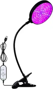 Sunlike Grow Light with Blue Red Light Auto On/Off 4/8/12H Timer 5 Leves Clip Plant G G Light for Indoor Plant Lings Full Spectrum Adjustable Gooseneck Plant USB G G Lamps Type 1