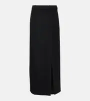 [Balenciaga] Balenciaga Side-slit wool twill maxi skirt AU 12 black