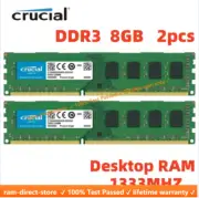 CRUCIAL DDR3 1333 MHz 16GB 2x 8GB PC3-10600 Desktop Memory RAM DIMM 240pin 16G