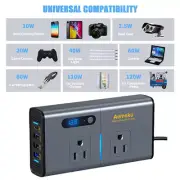200W Power Inverter Sinewave 4 USB Fast Charging LCD Display Power Transformer