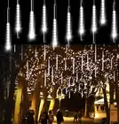 Christmas Outdoor Icicle Lights Patio Waterproof Meteor Shower White 16 Inch