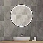 Round 700mm 900mm Touch Sensor Matte Black Mirror with Defogger