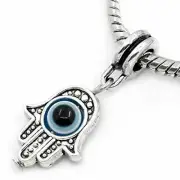 Hamsa Evil Eye European Bead Compatible for Most European Snake Chain Bracelet