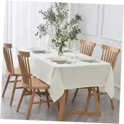 Rectangle Textured Tablecloth Waterproof 70" x 52" (Rectangular) Nova Ivory
