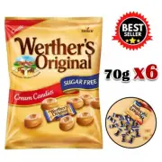 Werther's Original Sugar Free Caramel Hard Candies Candy Party ( 70g x 6packs )