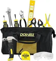 DOWELL Kids Tool Set with Tool Bag Including Real Metal Hand Tools for Boys& Girls, Children&Junior Learning Tool Kit for Home DIY, Age 8+