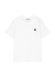 Moncler Kids Logo Cotton T-shirt (4-6 Years) - White - 4 Years 4 years