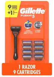 Gillette Fusion5 Blades 9 Pack + 1 Razor – 100% Genuine Sealed - Free Shipping