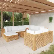 10 Piece Garden Lounge Set with Cushions Solid Teak Wood vidaXL