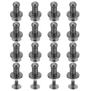 16Pcs Ball Head Stud Screw Back 4mm Round Head Button Stud, Metallic Black