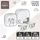 【美國康寧 Corelle】SNOOPY史努比 復刻黑白4件式方盤餐具組-D10 (6折)