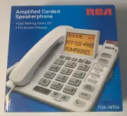 Home Phone Speakerphone RCA Amplified Corded Big Button Caller ID #1124-1WTGA