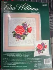 Elsa Williams Crewel Embroidery Kit RED FLORAL 00492 Rose Elegance NEW NiP