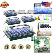 4-Pack Seed Starter Tray with LED Grow Lights & Smart Timer for Indoor Gardening